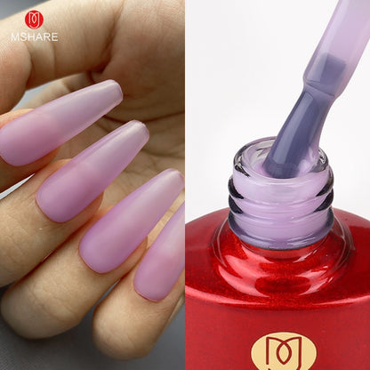 MSHARE Gel d'extension d'ongle de constructeur blanc laiteux dans une bouteille 10 ml ongles auto-nivelants construction rapide Gel UV Led rose clair