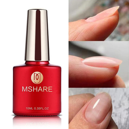 MSHARE Gel d'extension d'ongle de constructeur blanc laiteux dans une bouteille 10 ml ongles auto-nivelants construction rapide Gel UV Led rose clair