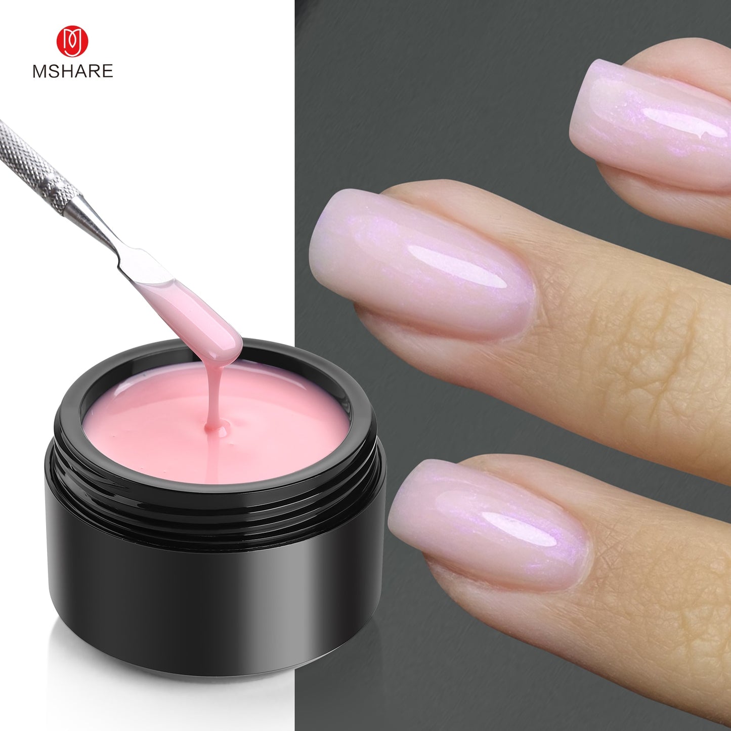 MSHARE Gel d'extension d'ongle de constructeur blanc laiteux dans une bouteille 10 ml ongles auto-nivelants construction rapide Gel UV Led rose clair