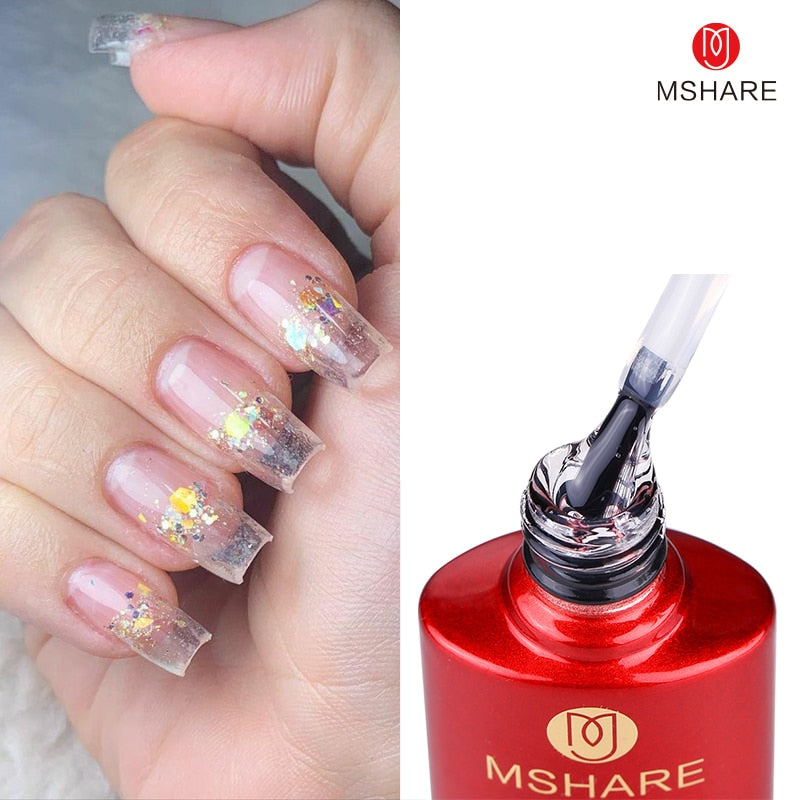 MSHARE Gel d'extension d'ongle de constructeur blanc laiteux dans une bouteille 10 ml ongles auto-nivelants construction rapide Gel UV Led rose clair