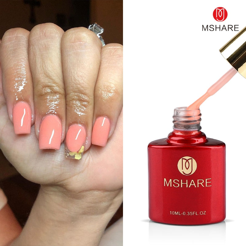 MSHARE Gel d'extension d'ongle de constructeur blanc laiteux dans une bouteille 10 ml ongles auto-nivelants construction rapide Gel UV Led rose clair