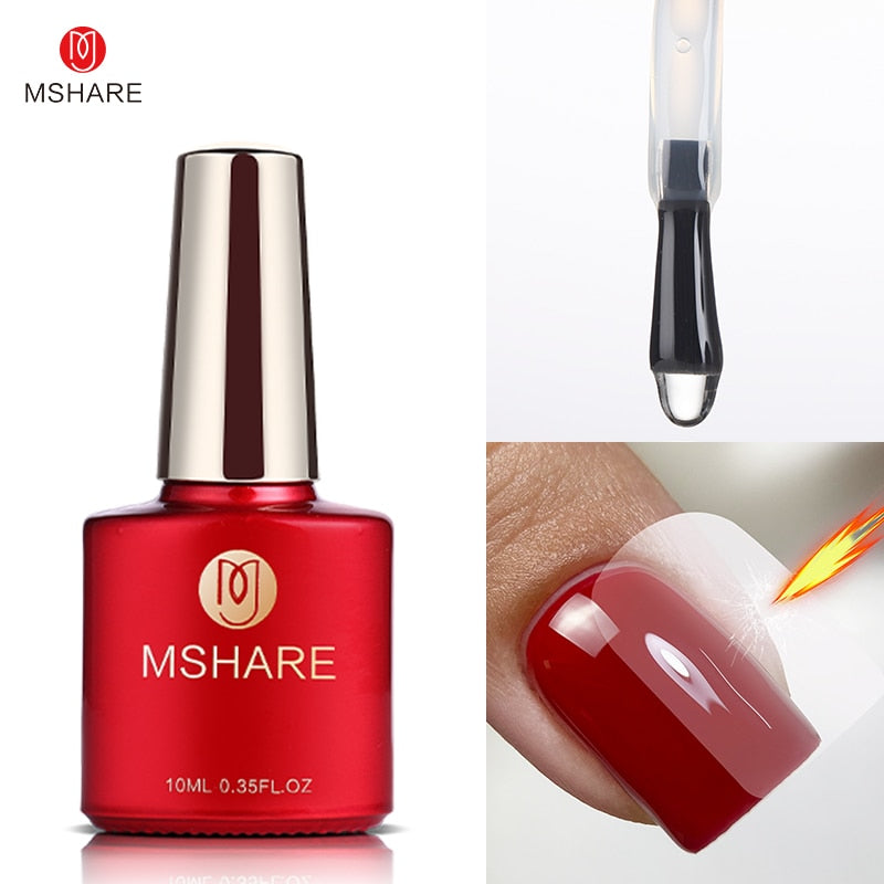 MSHARE Gel d'extension d'ongle de constructeur blanc laiteux dans une bouteille 10 ml ongles auto-nivelants construction rapide Gel UV Led rose clair