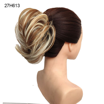 Postiche synthétique en forme de Chignon en désordre, Donut, corde élastique, bande en caoutchouc