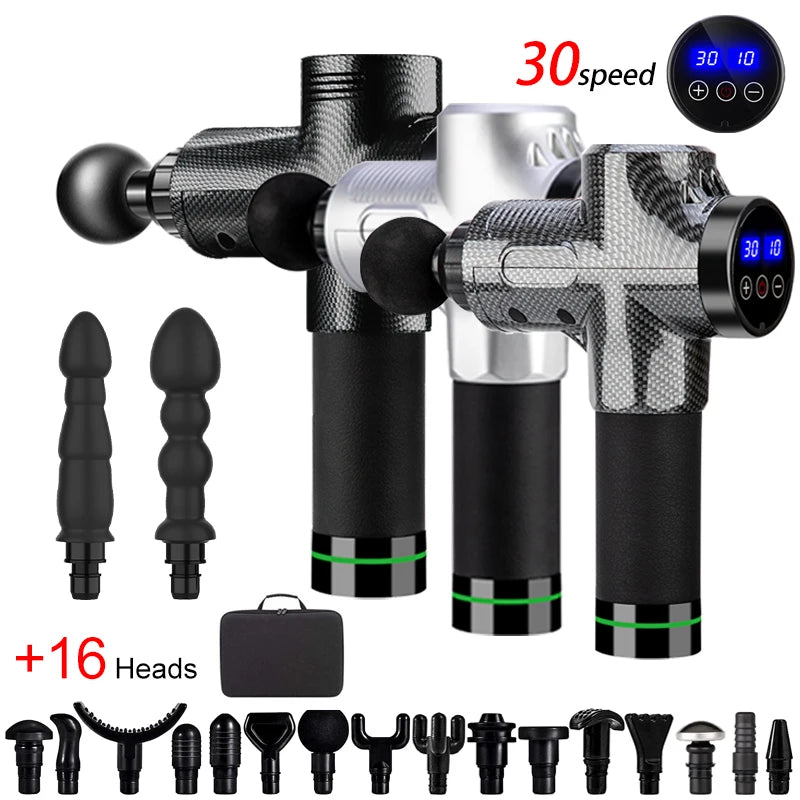 Pistolet Massage Gun percussion LCD Electric pistola massage Fascia Gun Neck back foot leg shoulder Body deep Muscle Massager