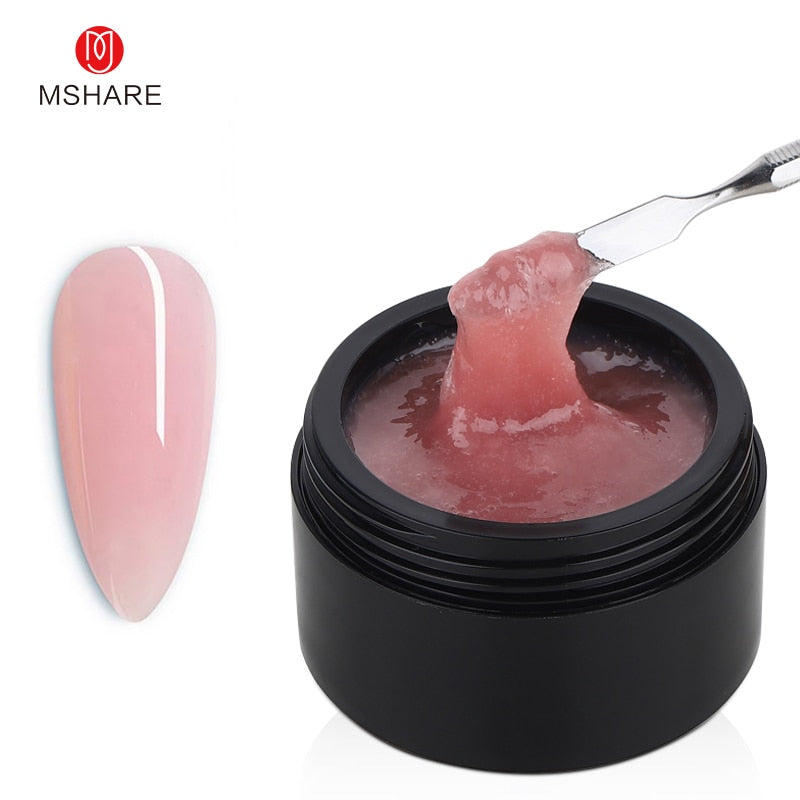 MSHARE Gel d'extension d'ongle de constructeur blanc laiteux dans une bouteille 10 ml ongles auto-nivelants construction rapide Gel UV Led rose clair