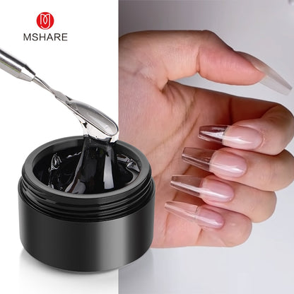 MSHARE Gel d'extension d'ongle de constructeur blanc laiteux dans une bouteille 10 ml ongles auto-nivelants construction rapide Gel UV Led rose clair